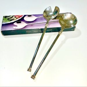 #010 Silver Plated Salad Serving Spoon And Fork